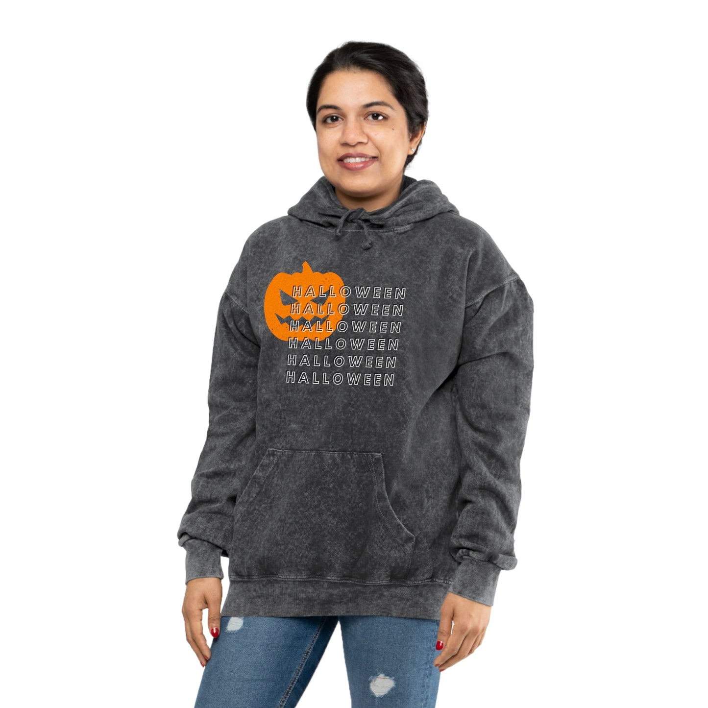 Jack O' Lantern Unisex Mineral Wash Hoodie