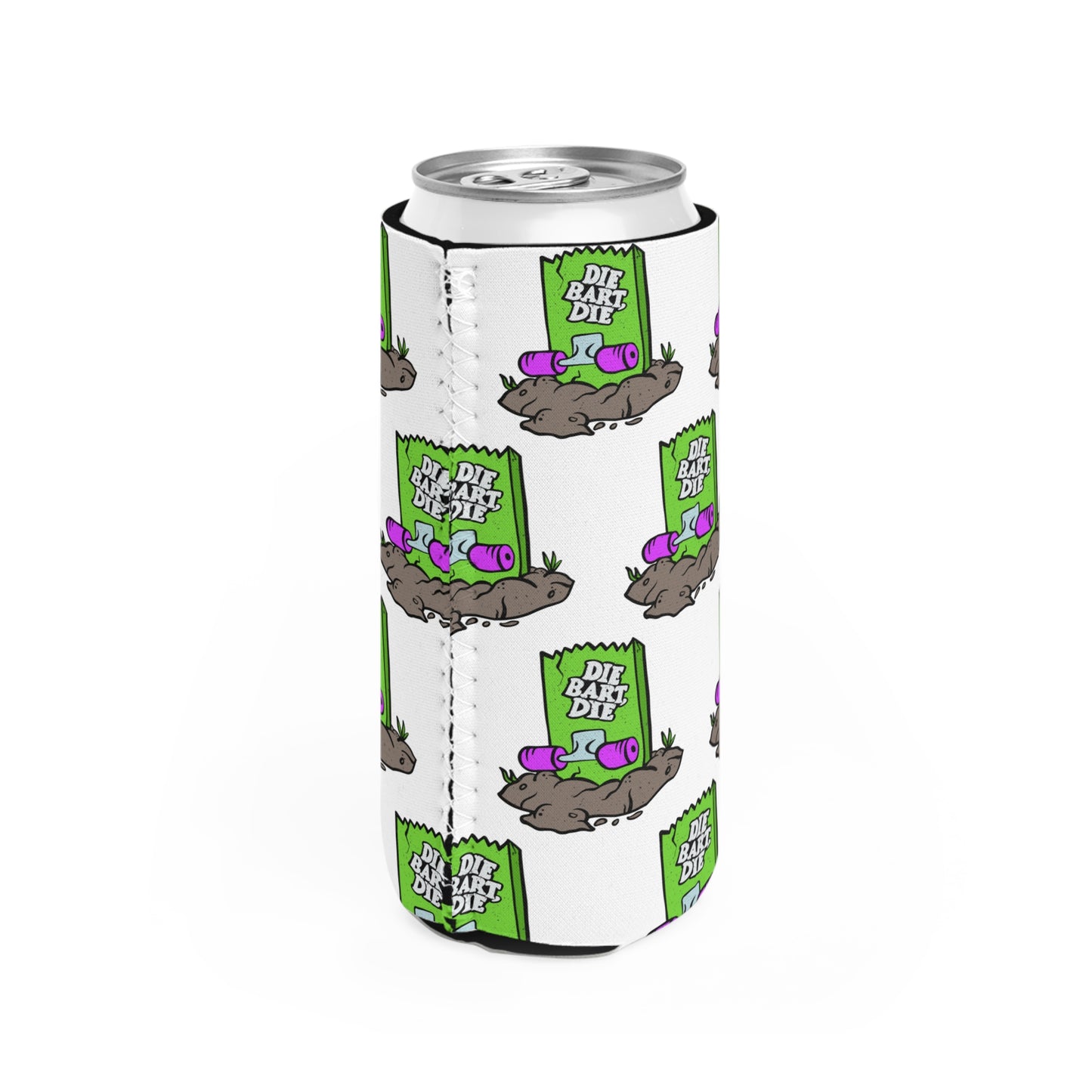 Skate or Die Slim Can Koozie