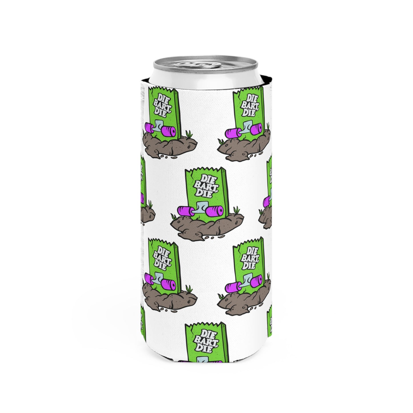 Skate or Die Slim Can Koozie