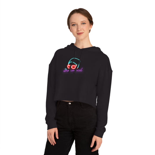 Emo Council Neon Women’s Cropped Hooded Sweatshirt