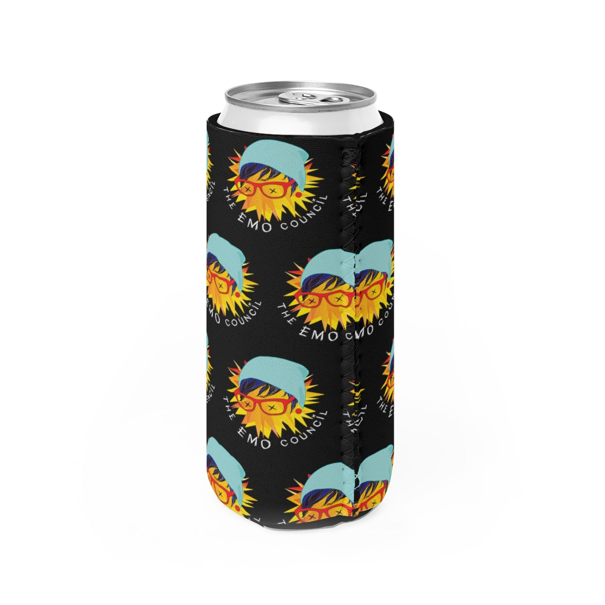 The Emo Council Slim Can Koozie - Black