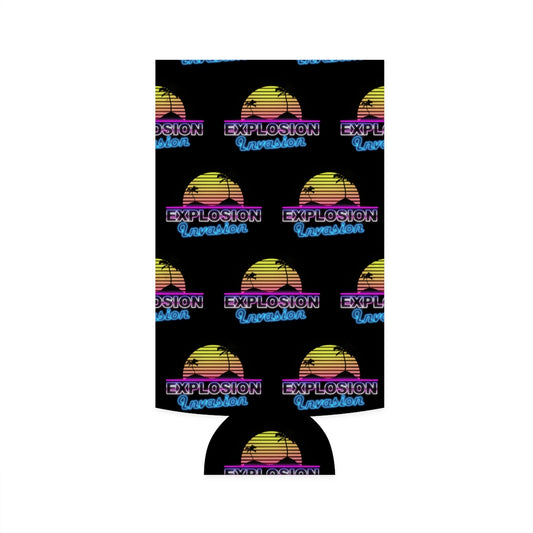 Explosion Invasion Slim Can Koozie - Black