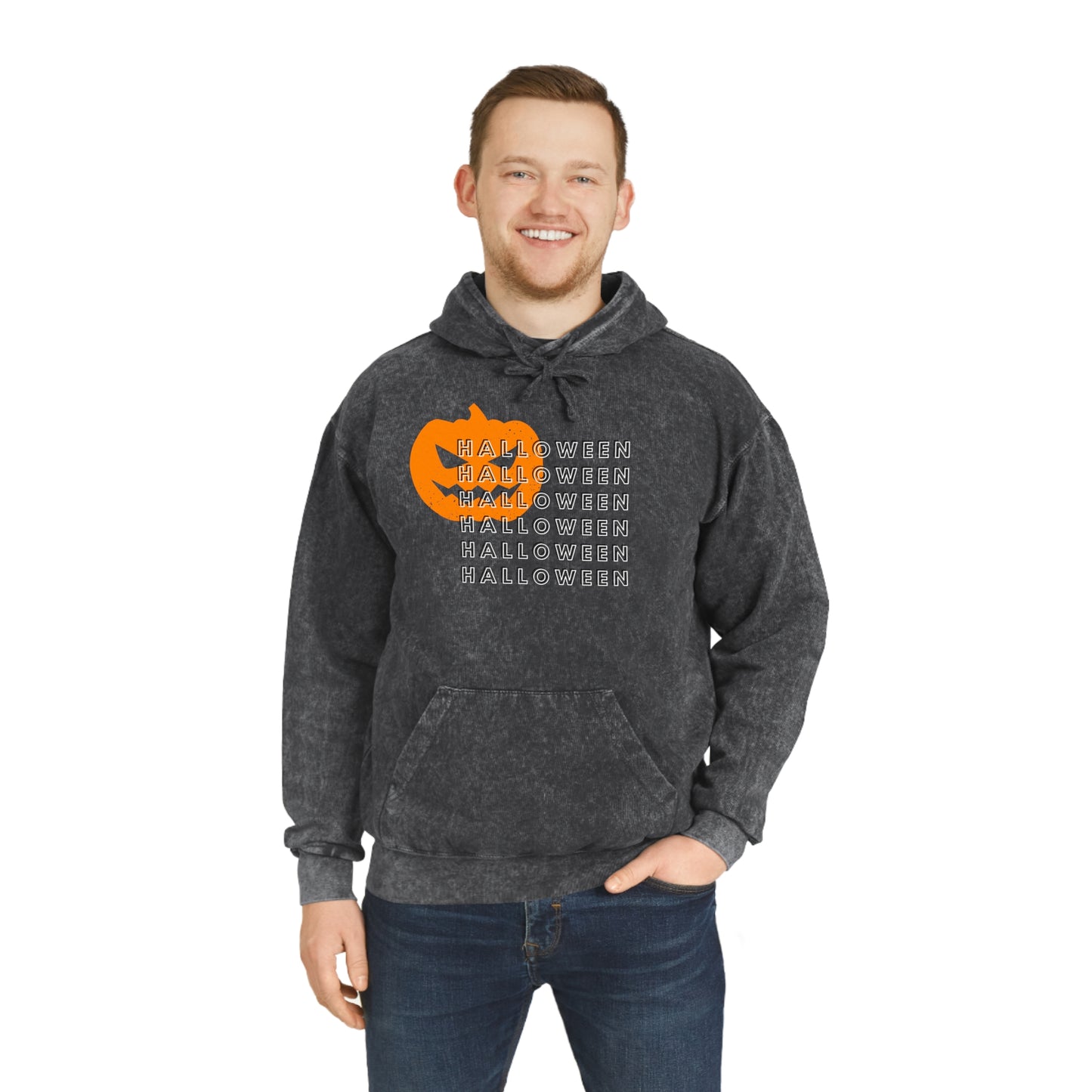 Jack O' Lantern Unisex Mineral Wash Hoodie
