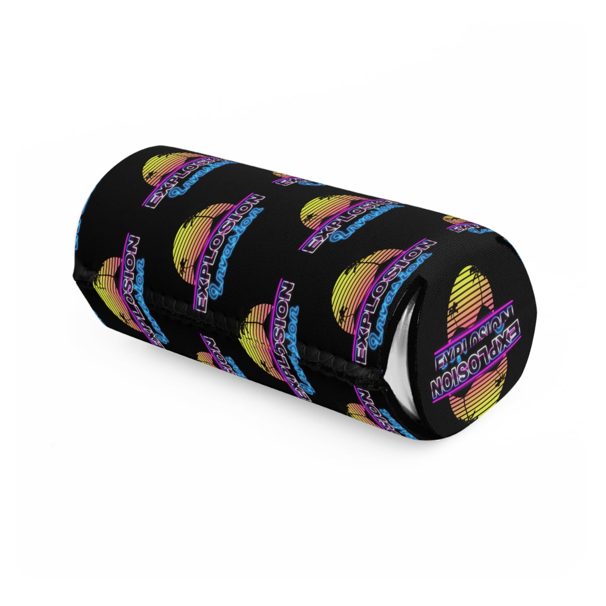 Explosion Invasion Slim Can Koozie - Black