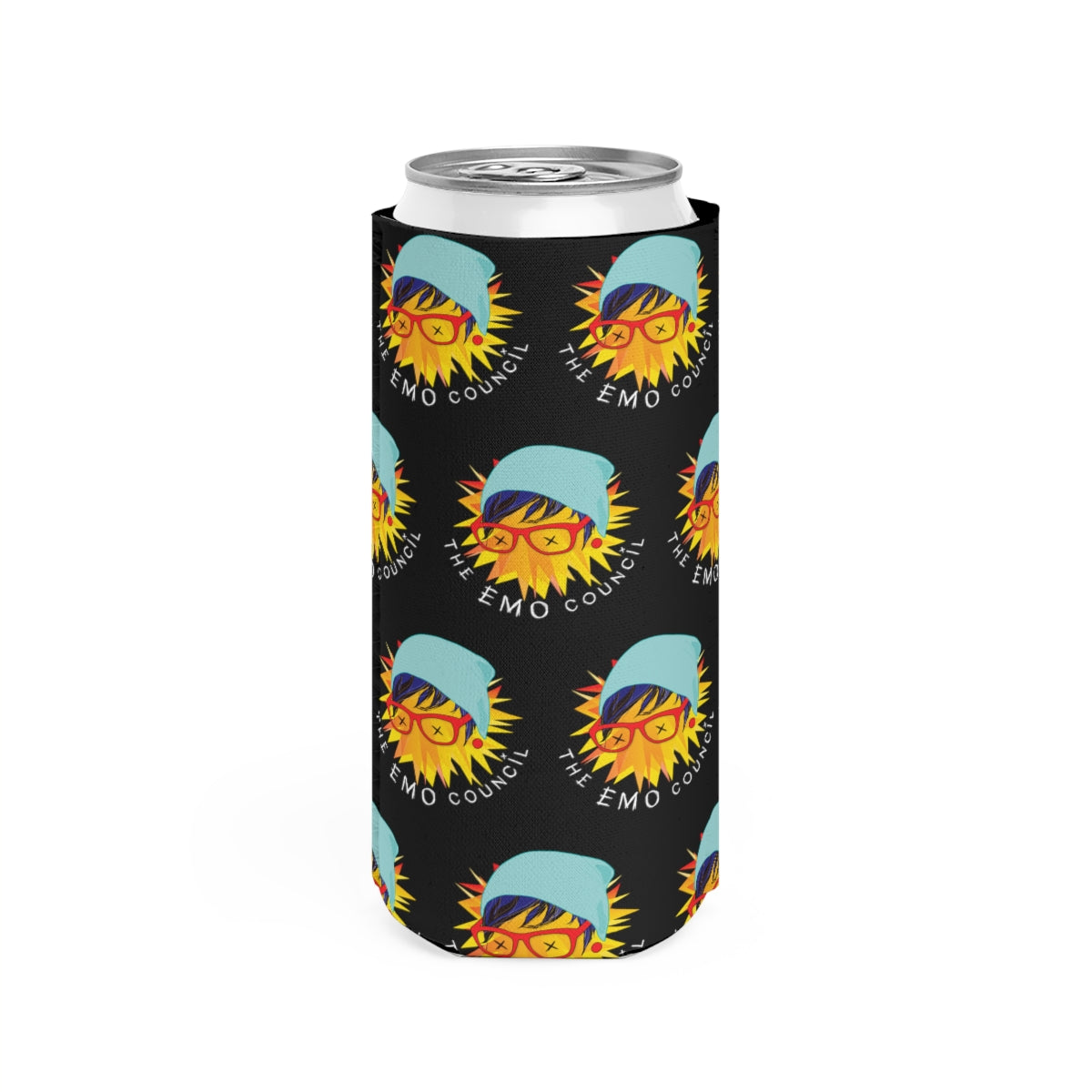 The Emo Council Slim Can Koozie - Black