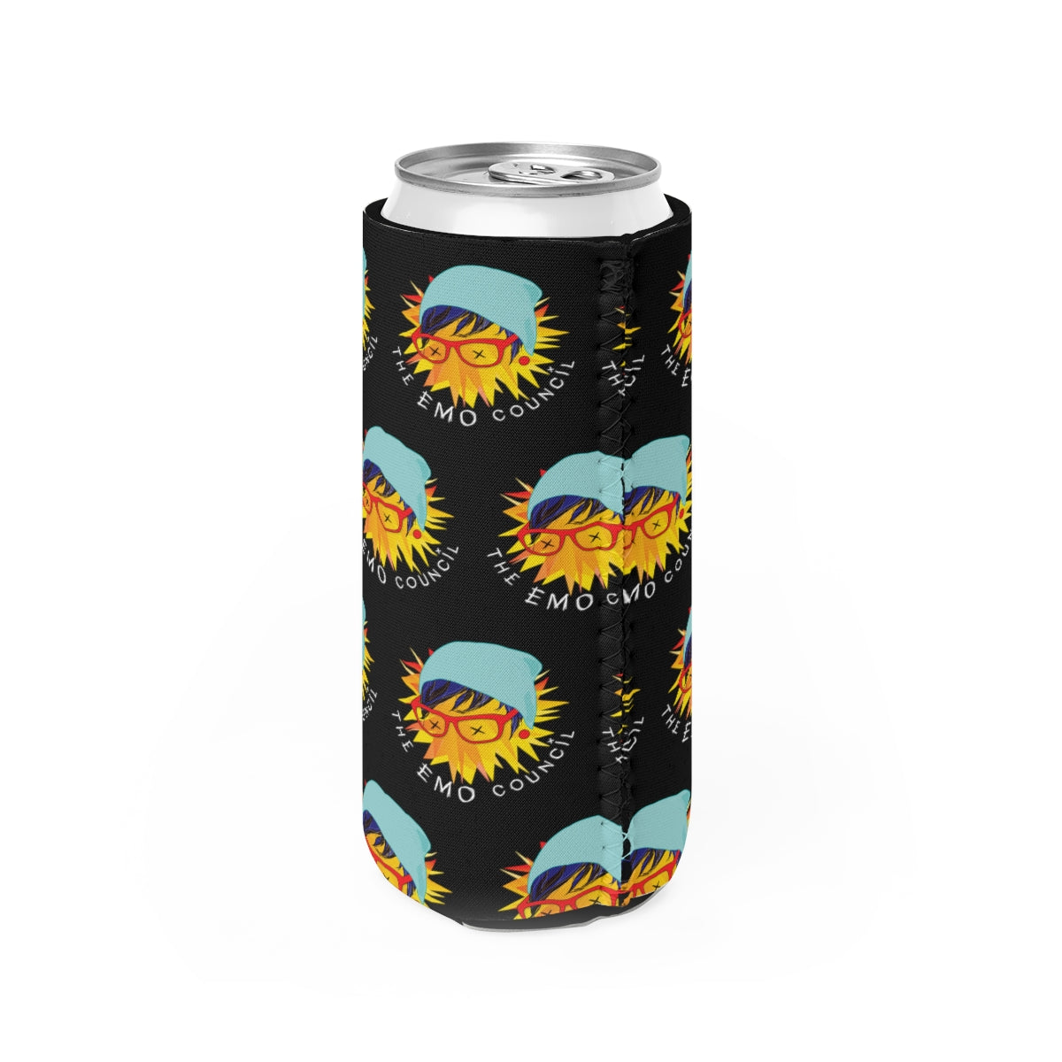 The Emo Council Slim Can Koozie - Black